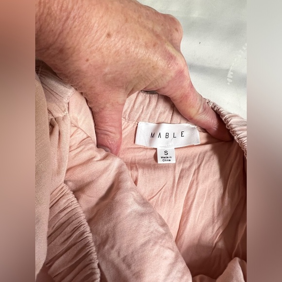 MABLE Soft pink LONDYN balloon sleeve‎ open back skater mini dress size S - Picture 11 of 16